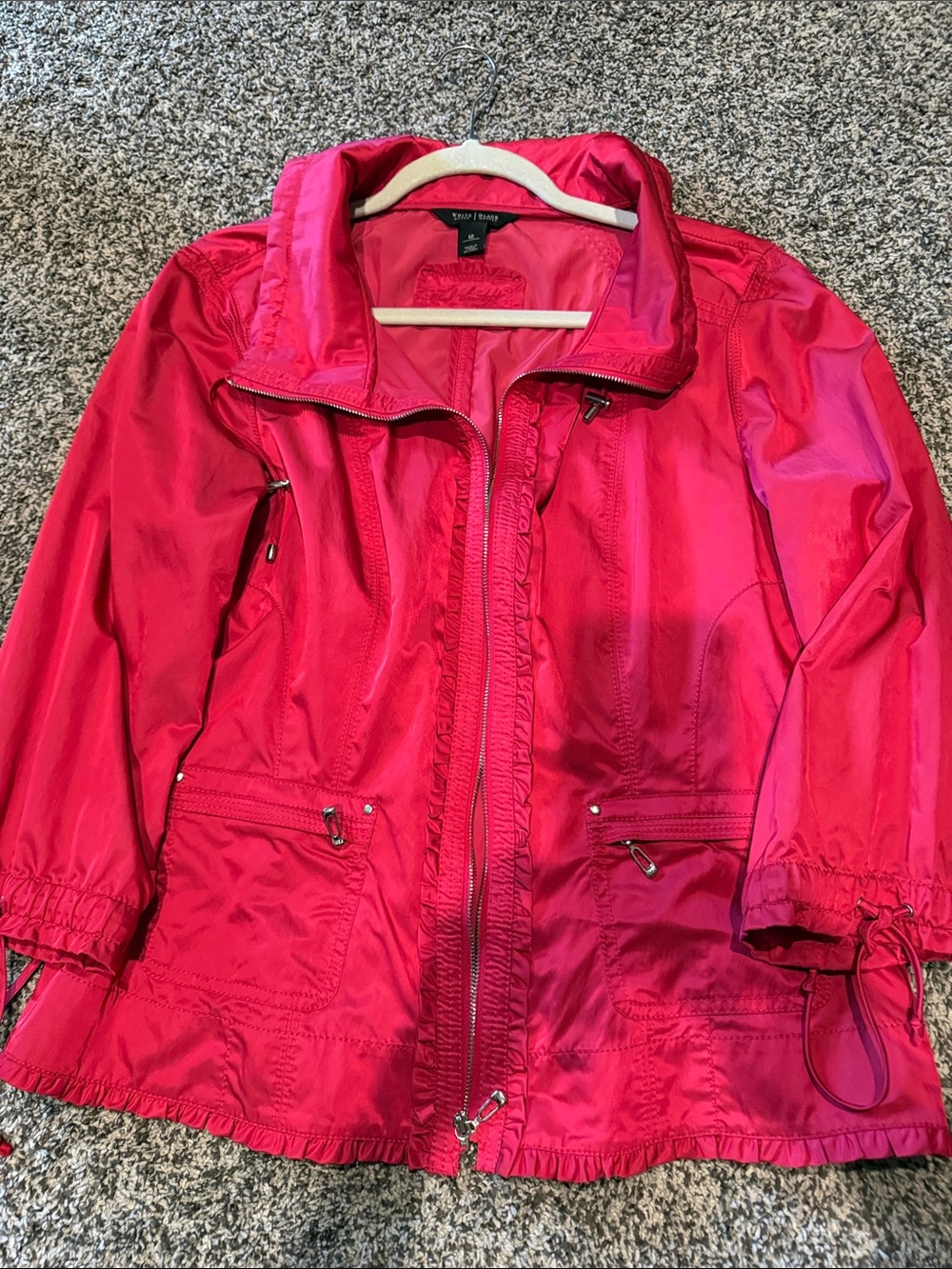 White House Black Market Hot Pink Utility Jacket